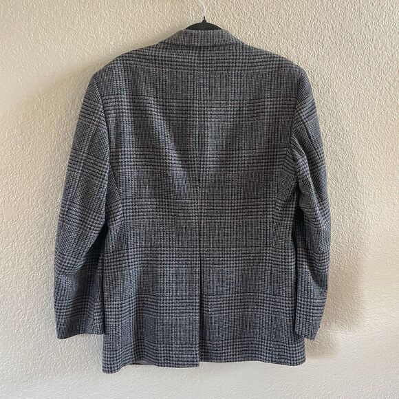 HILDRETH & HERRICKS Sport Cost Men’s 40 Grey Houndstooth Wool Blazer Jacket - Picture 2 of 16